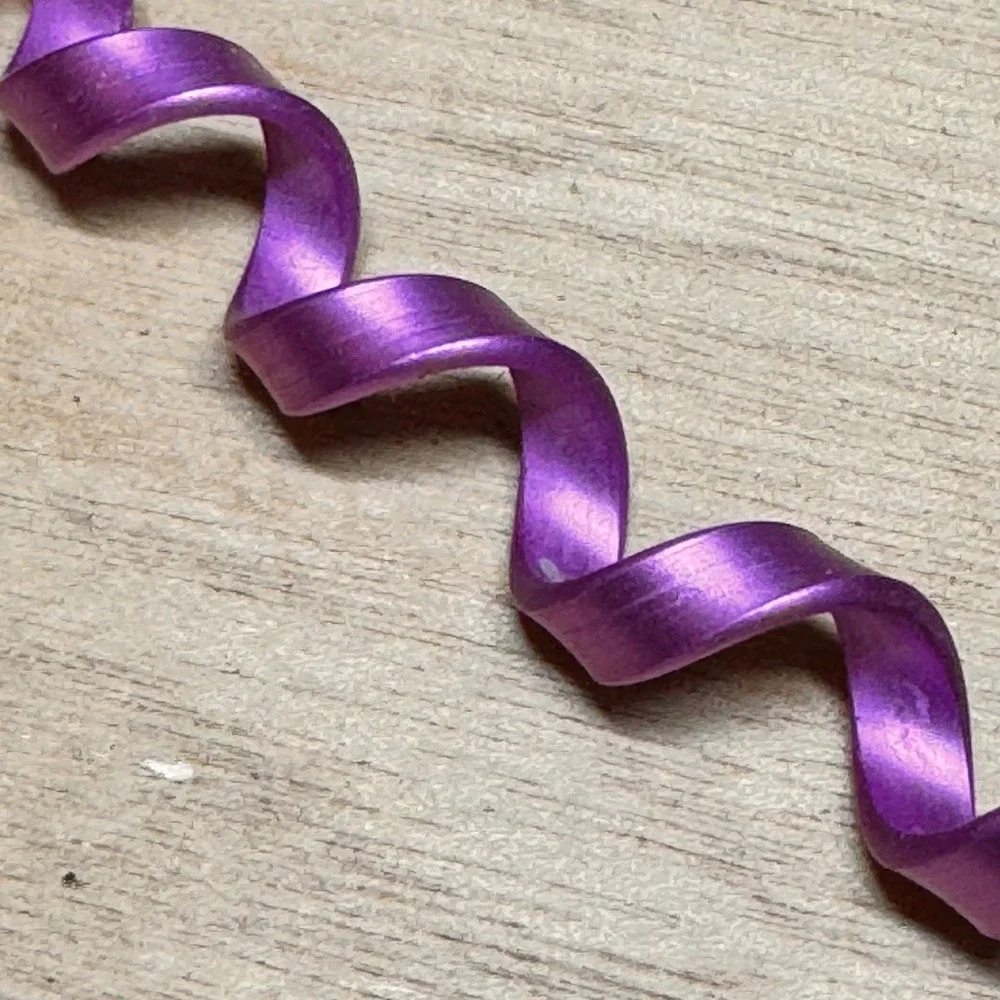Y2K Purple Spiral Ribbon Owl Charm Hair Twister Boho Renaissance Accessory 5.9in